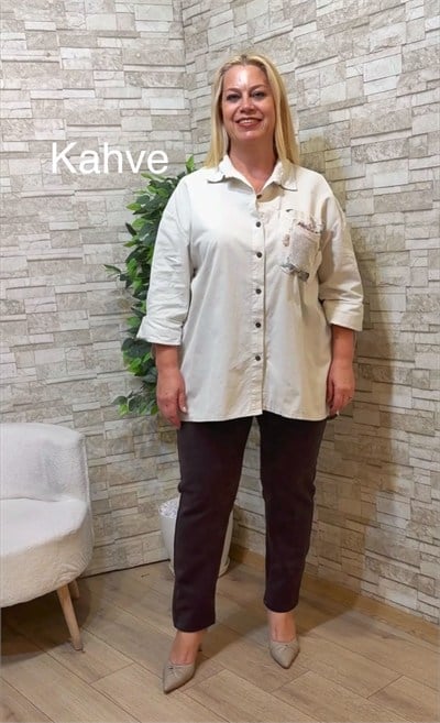 1273 NUBUK BİLEK BOY PANTOLON-KAHVERENGİ