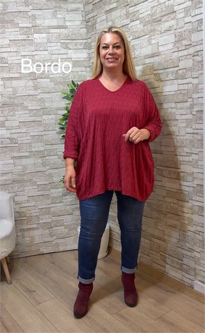 1288 İTALYAN SALAŞ, KABARTMALI TRİKO-BORDO