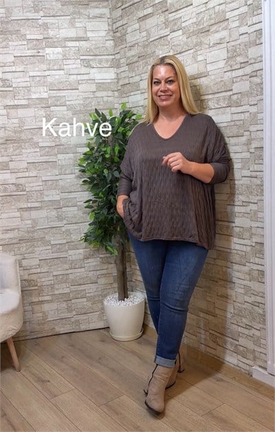 1288 İTALYAN SALAŞ, KABARTMALI TRİKO-KAHVERENGİ