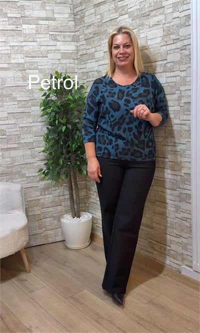 1290 İTALYAN LEOPARLI İNCE TRİKO-PETROL
