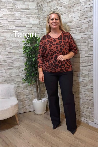 1290 İTALYAN LEOPARLI İNCE TRİKO-TARÇIN
