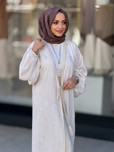 KETEN PULLU KİMONO ABAYA
