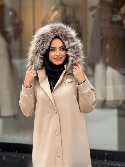 KÜRKLÜ KAP MODEL BEJ