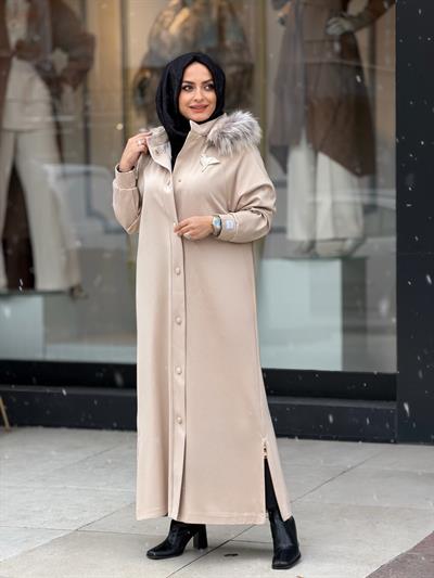 KÜRKLÜ KAP MODEL BEJ
