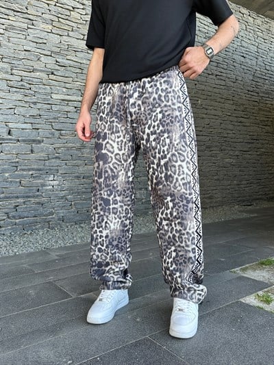 2M AÇIK LEOPAR BAGGY PANTOLON