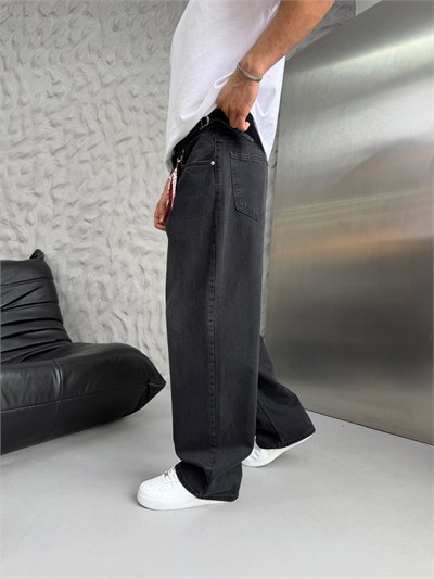3488 FULARLI SİYAH BAGGY PANTOLON