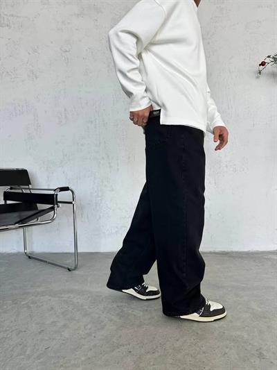 Baggy Kalıp Siyah Kot Pantolon