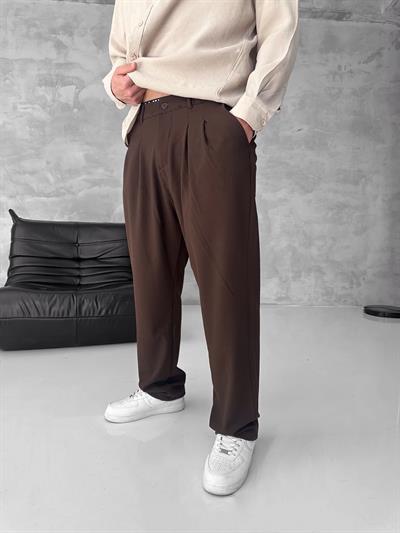 Kahvee Baggy Kumaş Pantolon