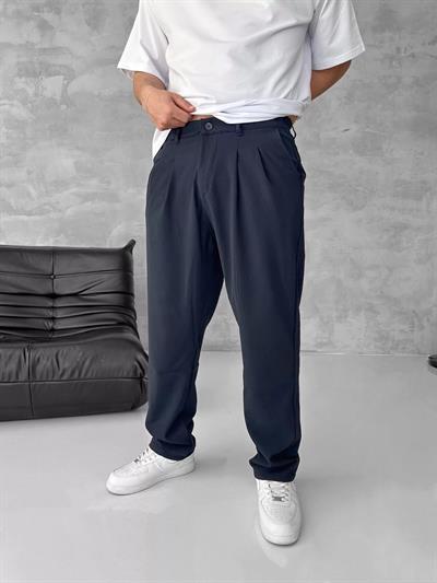 Lacivert Baggy Kumaş Pantolon