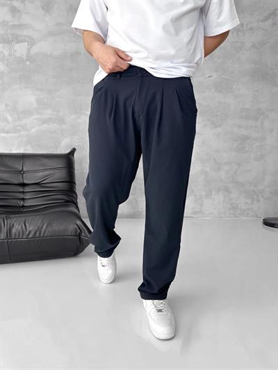 Lacivert Baggy Kumaş Pantolon