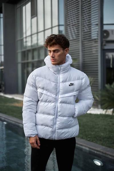 Nk Kapüşonlu Mont Beyaz