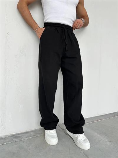 Siyah Gabardin Baggy Pantolon