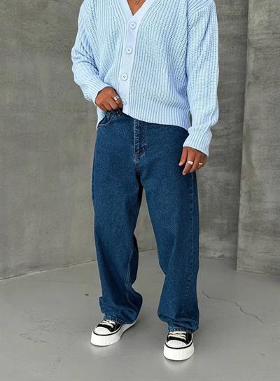 Tam Baggy Koyu Kot Pantolon