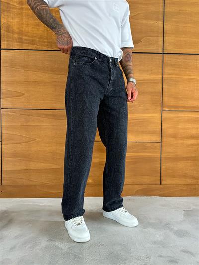 Antrasit Desenli Baggy Pantolon