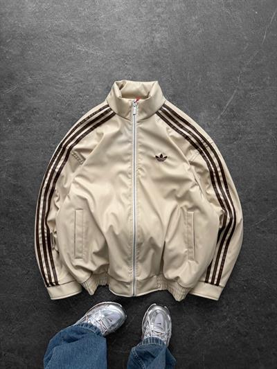 Bej Adidas Deri Ceket