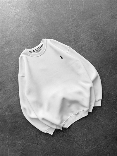 BEYAZ BASİC POLO SWEAT