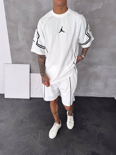 BEYAZ BİYE JORDAN ŞORTLU TAKIM