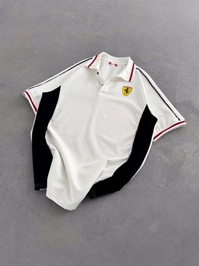 BEYAZ GARNİ FERRARİ TSHİRT