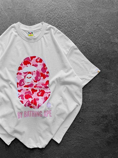 BEYAZ PEMBE BAPE TSHİRT