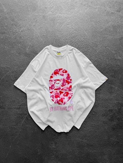 BEYAZ PEMBE BAPE TSHİRT