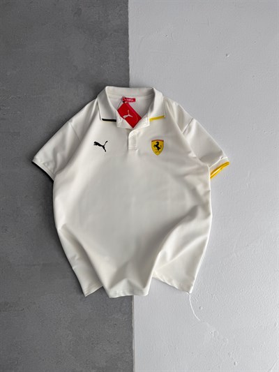BEYAZ POLO FERRARİ TSHİRT