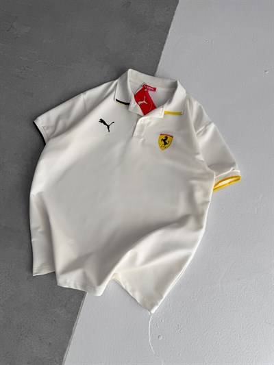 BEYAZ POLO FERRARİ TSHİRT