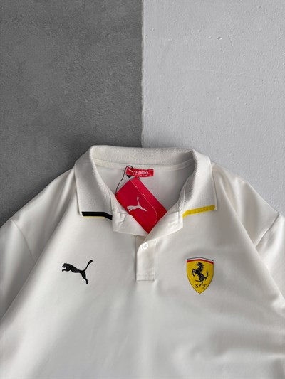 BEYAZ POLO FERRARİ TSHİRT