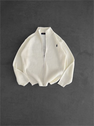 BEYAZ POLO TRİKO HIRKA