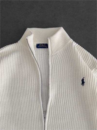 BEYAZ POLO TRİKO HIRKA