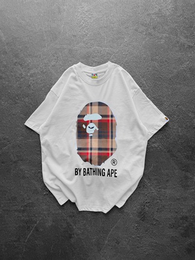 BEYAZ SARI KARE BAPE TSHİRT