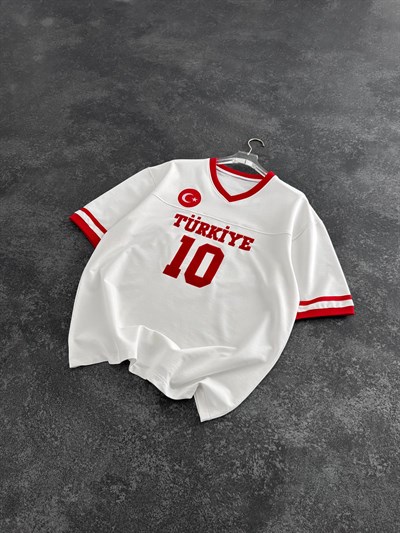 BEYAZ V YAKA TÜRKİYE TSHİRT