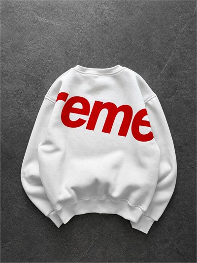 BEYAZ YARIM SUPREME SWEAT