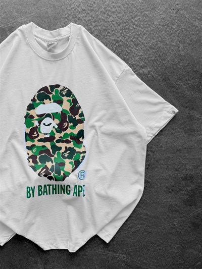 BEYAZ YEŞİL BAPE TSHİRT