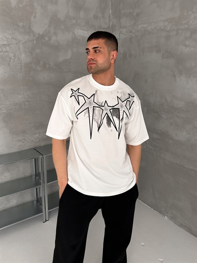 BEYAZ YILDIZ TAŞLI TSHİRT