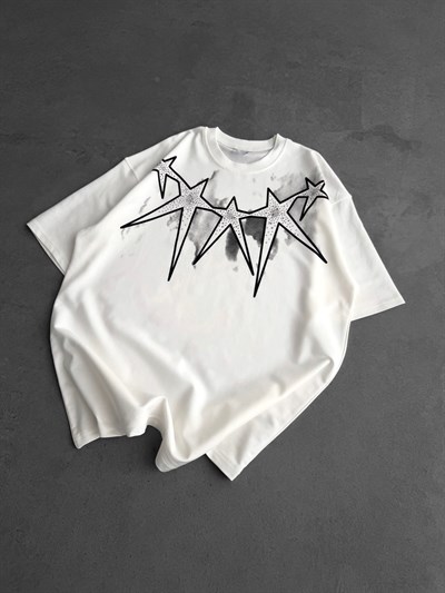 BEYAZ YILDIZ TAŞLI TSHİRT