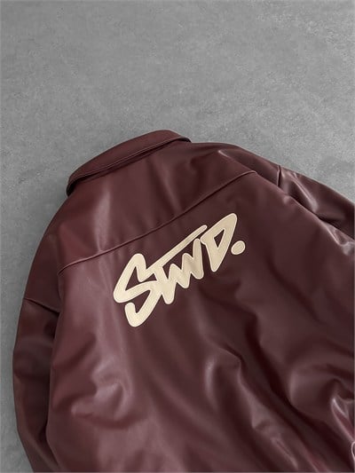 BORDO SIRT NAKIŞ STWD DERİ CEKET