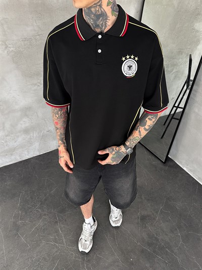 CHL YAKA ŞERİT SİYAH ALMANYA TSHİRT