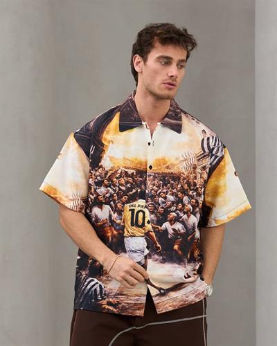 DELPİERO BASKILI OVERSİZE GÖMLEK