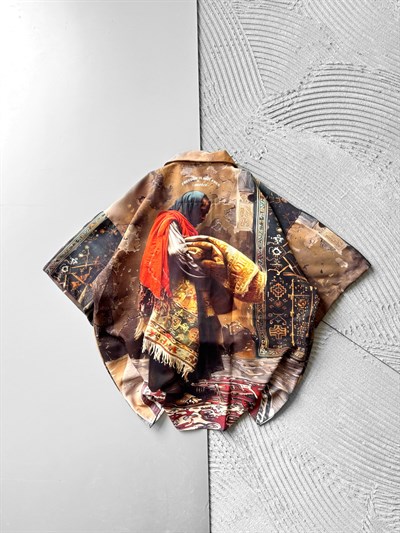 EVLİYA BASKILI OVERSİZE GÖMLEK