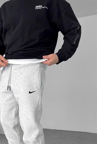 Gri Baskı Logo Nike Eşofman