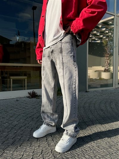 GRİ ORTA ÇİZGİ BAGGY PANTOLON