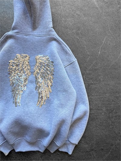 GRİ PULLU KANAT SWEAT