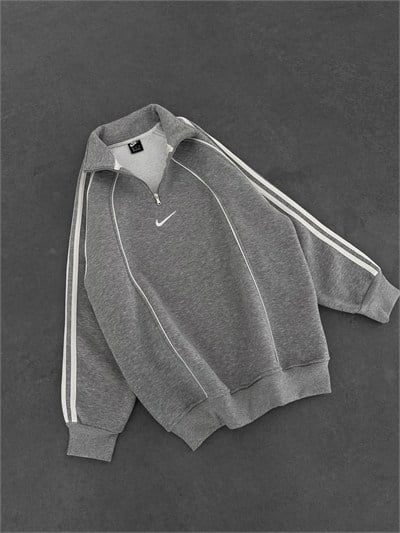 GRİ ŞERİTLİ YARIM FERMUAR NİKE SWEAT