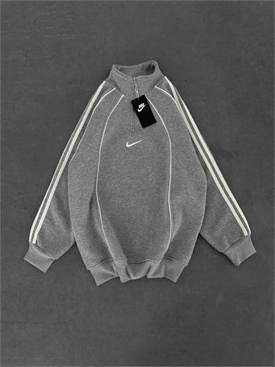 GRİ ŞERİTLİ YARIM FERMUAR NİKE SWEAT
