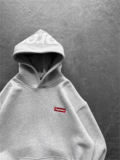 GRİ SUPREME KAPŞONLU SWEAT