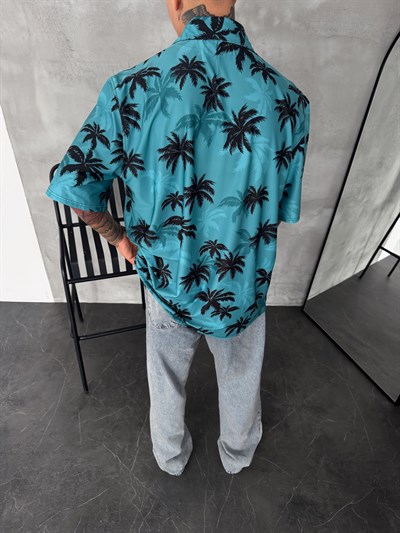 GTA BASKILI OVERSİZE GÖMLEK