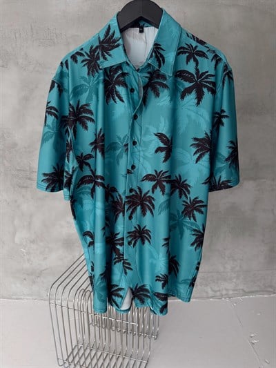 GTA BASKILI OVERSİZE GÖMLEK