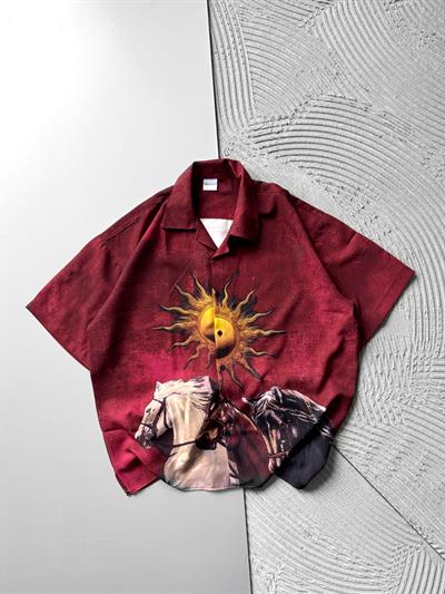 GÜNEŞ BASKILI OVERSİZE GÖMLEK