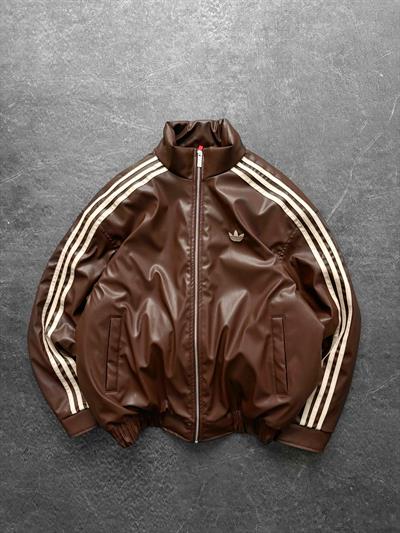 Kahve Adidas Deri Ceket
