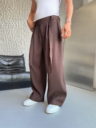 KAHVE FİTİLLİ BAGGY PANTOLON